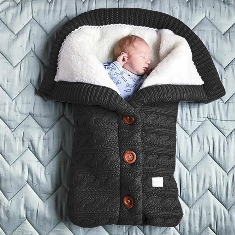 Baby Winter Sleeping Bag Knitted with Buttons